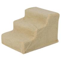 3 Steps Pet Dog Cat Stairs Ramp Ladder with Removable Cover for High Bed(Beige) balta