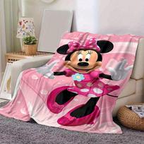 1pc, Minnie Mouse Pink Polka Dot Throw Blanket Soft Coverlet for Bed, Couch, Travel 80cmx120cm