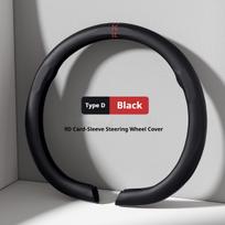For Volvo V40 V50 v60 V70 S40 S60 S80 S90 Nappa Leather grain Car Steering Wheel Cover Breathable and Anti Slip Accessories D Black