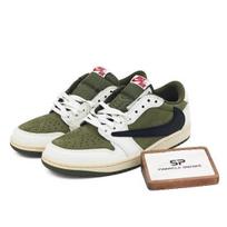 Travis Scott X Air Jordan 1 Low OG „Medium Olive“ Juoda Balta Vyriški DM7866-200 47.5