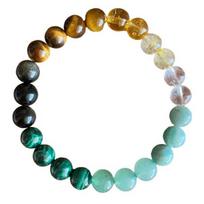 Women Bracelet Elastic Rope Faux Tiger Eye Stone Beads Bracelet Comfortable to Wear Wristband Versatile Accessories A
