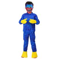Halloween Cosplay Huggy Wuggy Costumes Cartoon Horror Big Mouth Poppys Holiday Gifts Children Performance Playtime L mėlyna