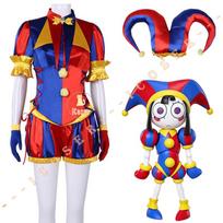 Naujas Amazing Digital Circus Pomni Cosplay Kostiumas Dėdės Apranga Raudonas ir Mėlynas Kombinezonas Helovino Karnavalo Šventė Moterims Pilnas Komplektas Kids 110CM