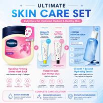 Vaseline Tone Fit O earth Collagen Glass Skin Travel Skincare Routine Set