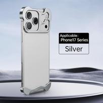 Kritimo prevencija Prabangus su apsauga nuo kritimo Kampų apsauga Metalinis dėklas, skirtas iPhone 17 Pro Max, 17 air Smūgiams atsparus telefono dėklas Patvarus Retail  box&For iPhone17 Pro sidabras