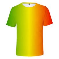 Fashionable New Neon Light Series Men's Printed T-shirt Popular Harajuku Round Neck Plus Size Comfortable Short Sleeve S yellow