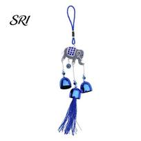 Home Decor Wind Chime Blue Evil Eyes for Outside Butterfly/Elephant/Tree/Sun/Hand Decorative Patio Decoration Accessory Metal Bell Hanging Ornament C