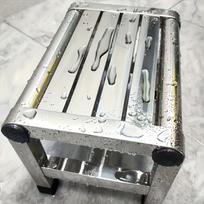 Nerūdijančio plieno neslystantis kvadratinis taburetė, modernus minimalistinis daugiafunkcinis sutvirtintas patvarus neslystantis taburetė namams, biurui ir virtuvei Stainless Steel Stool