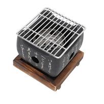 Lieto metalo japoniškas anglies grilis Juodas stalo BBQ krosnelė Profesionali Hibachi kepsninė BBQ gaminimas juoda