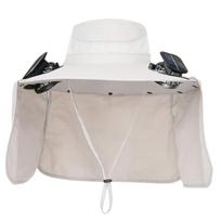 Wide Brim Solar Fan Hat with 2 Solar Fan With Neck Flap Sun Hat Breathable Sun Protection Bucket Hat balta