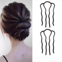 2-Piece Matte Wavy 4-Prong Hair Comb Set, Ideal for Bun Fixing, Daily Updos, and Quick Commuting Styling