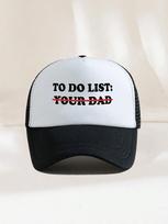 Unisex Printed Mesh Trucker Cap With Funny To Do List: Your Dad Design For Daily Outdoor Wear