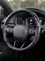 2/3Pcs Segmented Carbon Fiber Steering Wheel Cover, Anti-Slip Glossy Anti-Fouling DIY Grip, Universal for O/D Type Steering Whee