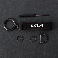 DZMX1 KIA Emblem Car Keychain Keyring Auto Accessories For KIA K3 Sportage Carnival K5 Seltos Pegas KX1 EV5 Sonet EV6 K4 EV3 Ceed K8 black