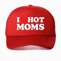 Funny I Love  Moms Baseball Cap Hippie Goth Crop Golf Summer Men Mesh Breathable Snapback Hat Casquette Adjustable