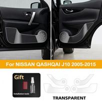 For Nissan Qashqai J10 2005-2015 TPU Car Door Anti Kick Pad Inner Side Edge Film Front and Rear Door Side Panel Protection Pad