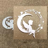 Kampas ant mėnulio metalo pjovimo štampai „pasidaryk pats“ Scrapbooking Reljefinis popierinis kortelių trafaretas sidabras
