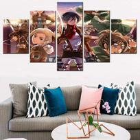 5 vienetai Ataka prieš Titanus Mūšis Japonija Anime Plakatas Modernus Namų Sienų Dekoras Paveikslas Meno Spaudas Tapyba ant Drobės Svetainei 20X35 20X45 20X55cm