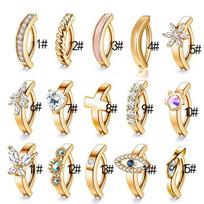 Cross -Border European And American Light Navel Rings Inlaid Diamond -Style Belly Button Buckle Human Puncture Jewelry 4