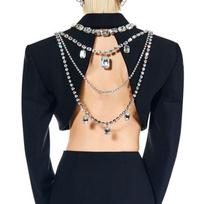 Square sugar -shaped back chain rhinestone exceeding the flash multi -layer chain sexy fashion banquet dress accessories female auksinė