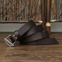 Retro Easy Matching Belt Women's Leather Non-Hole Toothless Smooth Buckle Pure Cowhide Belt Women's Pants with Tide 90cm black