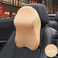 Universali automobilio sėdynės galvos atrama Ergonomiško dizaino kaklo atramos pagalvėlė Patvari atminties putų kaklo pagalvė Kvėpuojanti automobilio kaklo pagalvė 20*30*7cm smėlis