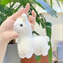 Animacinis mielas alpakos pliušinis pakabukas Kūrybinga Kawaii lėlės raktų pakabukas Studentų kuprinės dekoravimo aksesuarai Gimtadienio dovanos
