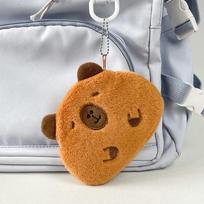 Kūrybinga kapibaros pliušinė piniginė monetoms Kawaii mini laikymo krepšys raktų pakabukas animaciniai krepšiai pakabukas dekoracija dovanos ruda