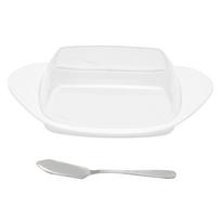 Valties formos sviestinė su dangteliu, maistinis PP, sviesto pjaustymo dėžutė, šachmatų formos, namų virtuvės(Baltas )