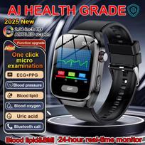 Išmanusis laikrodis vyrams moterims balso asistentas skambutis individualus ciferblatas kraujospūdis sporto sekimas EKG sveikatos išmanusis laikrodis Huawei Xiaomi IOS Black