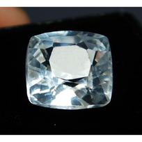 Sri Lanka Natural White Sapphire Cushion Cut Certified 5 Ct Loose Gemstones 9.8 mm balta