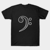 Men Black Print T-shirt Bass Clef No-Cut Transfer Paper Print Cotton Tshirt 3XL juoda
