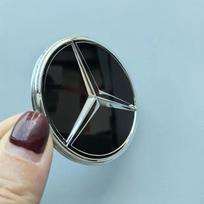 Mercedes Benz 52mm 57mm Juodas Solidus 3D ir Vidinis Veidrodėlis Žvaigždės Ženklelis Logotipas Automobilio Emblema Mercedes Benz Vairo Centro Ca steering wheel cap