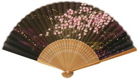 Matsumi Koge Folding Cherry 131016 Asahi-o Fan, Blossom, Black-Brown, juoda