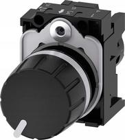 Siemens Kompaktiškas potenciometras 22mm, apvalus, juodas plastikas, 22k Ohm, su jungties laikikliu. varžtas 3SU1200-2PW10-1AA0