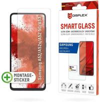 Displex Išmanusis stiklas (9H), skirtas „Samsung Galaxy A52/A52(s) 5G/A53 5G“, tvirtinimo lipdukas, nedūžtantis, itin plonas, nematomas, „Samsung“, A52/A52s/A53, sausas klijavimas, atsparus smūgiams, atsparus įbrėžimams, atsparus dulkėms, permatomas, 1 vnt.