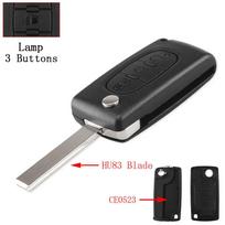 For Citroen C2 C3 C4 C5 C6 C8 3 Buttons Flip Remote Car Key Case Cover Shell Fob Va2 Blade Ce0523 CE0523 HCA