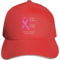 In This Family No One Fights Alone Breast Cancer Awareness Baseball Cap Polyester Casual Adjustable Hat Adjustable