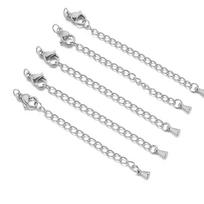 20 Pieces 5cm Extension Chains with Lobster Clasp Jewelry Connectors Adjustable Length Chains for Necklaces Bracelets and Craft Projects One Size white