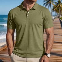 Mens Polo Shirts Short Sleeve Classic Fit Casual Dress Shirts for Men Comfortable Golf Polos for Men Everyday Wear L armijos žalia spalva