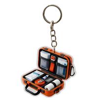 Acrylic First Aid Kit Keychain Lightweight Emergency Case Pendant for Backpack Luggage School Bag and Office Use One Size black