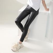 Merginų Leginsai Pavasaris ir Ruduo Ploni Vaikų Slim Fit Imituotos Odos Kelnės Kūdikio Elastingos Kelnės 3-12 Metų 140 black
