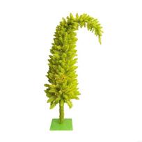 Curvable Boughs Artificial Christmas Tree 2.95ft Full Foliation Metal Base Flame Retardant PVC Substance Easy Arrange Deck P9YB yellow