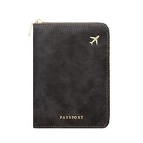 RFID Blocking Passport Holder Wallet Zipper Closure PU Leather Travel Document Organizer for Men Women Passport Bag Cover juoda