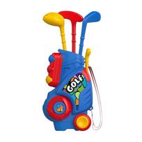 Indoor Outdoor Kids Golf Push Cart Set with Three Golf Clubs and Balls Lightweight Portable Toy for Practice and Play