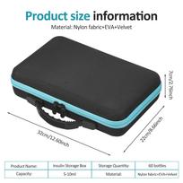 Portable Insulin Cooling Storage Box 60 Slot Insulin Vial Protector Case Suitable for Standard 5-10ml Vial Medicine Organizer mėlyna