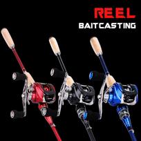 „Baitcasting“ žvejybos ritė 17 +1 ekranuoti guoliai, anglies pluošto, vilkite kairę, dešinę, liejimo ritę Left Hand juoda