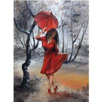 5D Full DIY Diamond Painting   A Woman In A Red Dress   Rhinestones Cross Stitch Home Art Decor Full Round 20x25CM black
