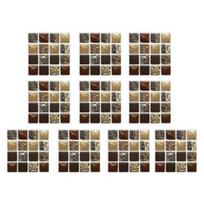 10 vnt plytelių lipdukai vandeniui atsparūs PVC virtuvės sienų vinilo namų apyvokos reikmenys sieniniai sienų lipdukai ruda