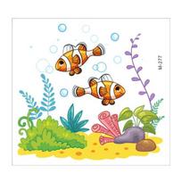 Jūros žuvies jūros dumblių rašto tualeto lipdukas vandeniui atsparus sienos lipdukas namų vonios kambariui Ocean breeze